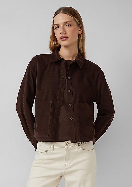 s.Oliver Hemdjacke Bluse Verkürzte Feincord-Bluse mit aufgesetzten Taschen günstig online kaufen