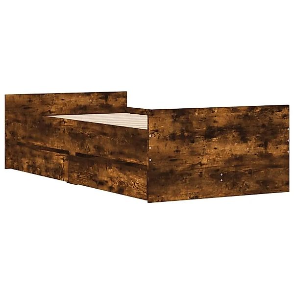 vidaXL Bett mit Schubladen Räuchereiche 75x190 cm 3207389 günstig online kaufen