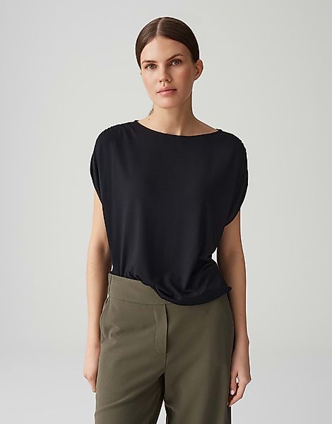 OPUS Kurzarmshirt SANUELA mit Raffung an günstig online kaufen