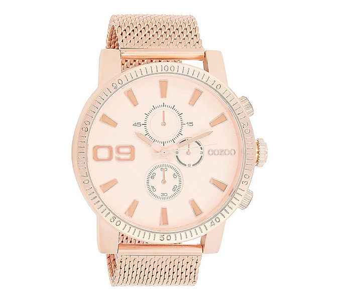 OOZOO Quarzuhr XXL Herrenuhr C9438 Rose Meshband 50 mm C9438 günstig online kaufen