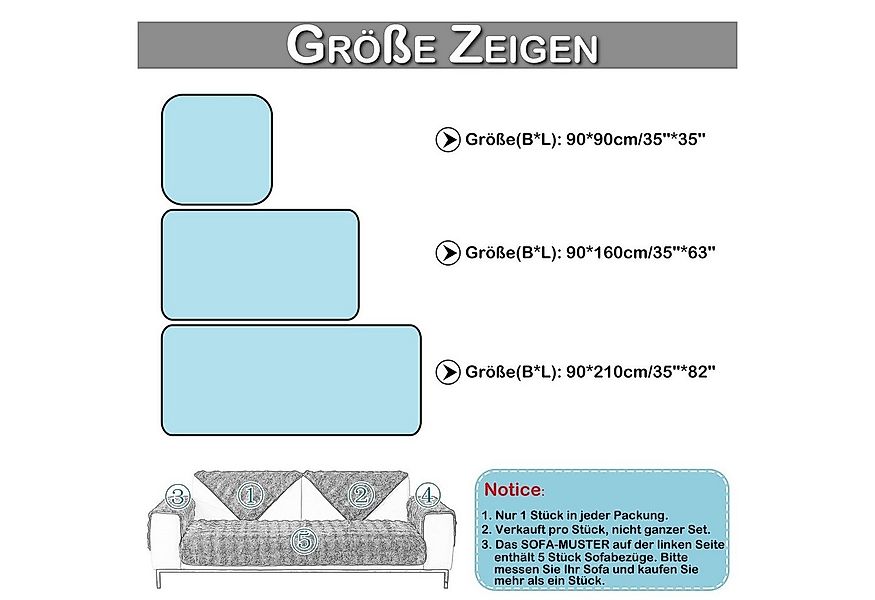 BTTO Sofaschoner Hussen Rutschfeste Überwurf Einfarbig Sofahussen Couch Bez günstig online kaufen