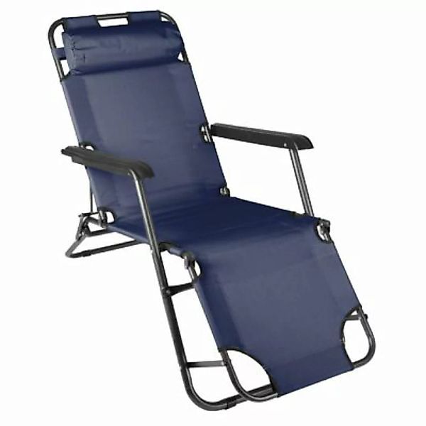VCM klappbare Sonnenliege Relaxliege Liegestuhl Navy Klappliege Stahl blau günstig online kaufen