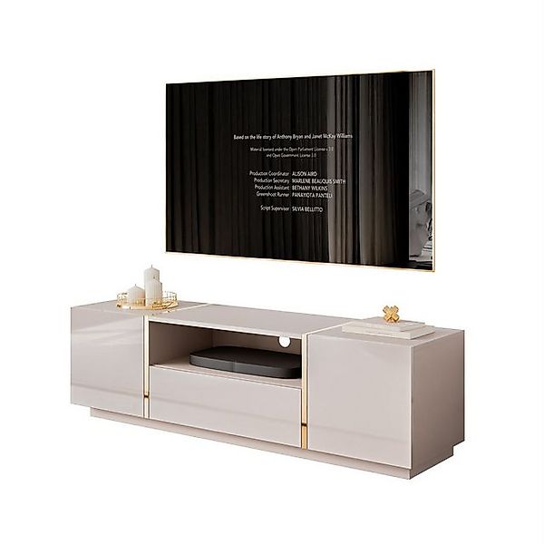 yourhouse24 TV-Schrank TV-Lowboard ONYX Kaschmir Gold Beine TV-Schrank Fern günstig online kaufen