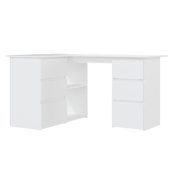 furnicato Schreibtisch Eckschreibtisch Weiß 145x100x76 cm günstig online kaufen