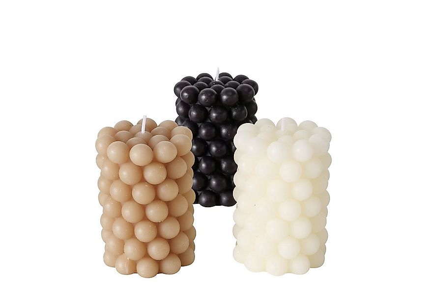BOLTZE Stumpenkerze Kerze, 10 cm hoch, 1 Stück, Schwarz oder Cremeweiß oder günstig online kaufen