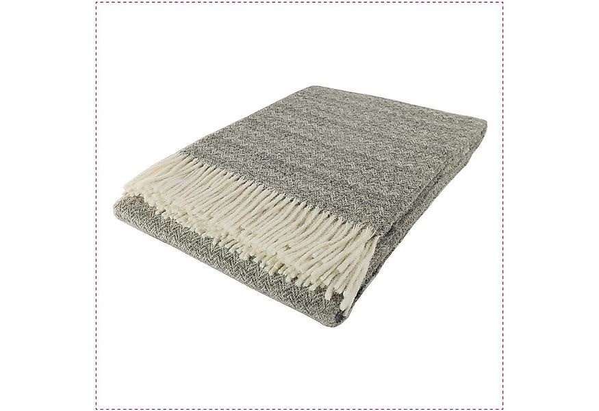Wolldecke Fair De Luxe Wolldecke 100% Wolle, Plaid/Wohndecke, Grau, Heinric günstig online kaufen