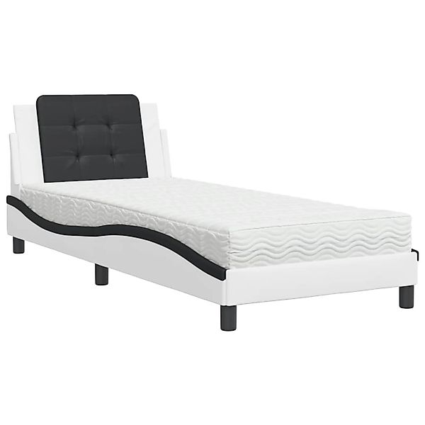 vidaXL Bettgestell ohne Matratze Zadar Weiß und Schwarz 90x200 cm Kunstlede günstig online kaufen