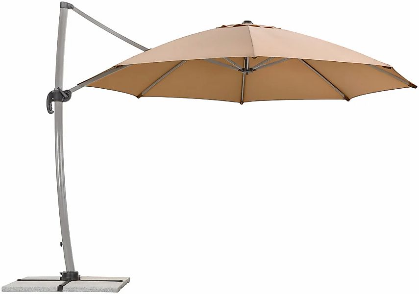 Schneider Ampelschirm Rhodos Ø 350 cm Sand mit Kurbelmechanik günstig online kaufen