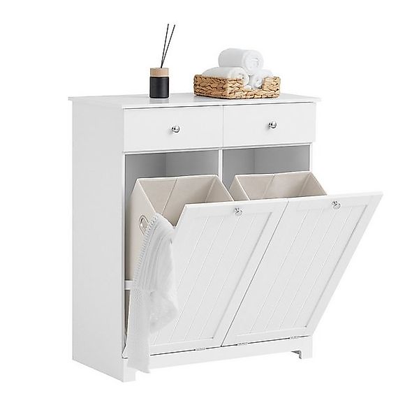 SoBuy Wäscheschrank DE1-BZR33 Badezimmerschrank Wäscheschrank mit 2 Schubla günstig online kaufen