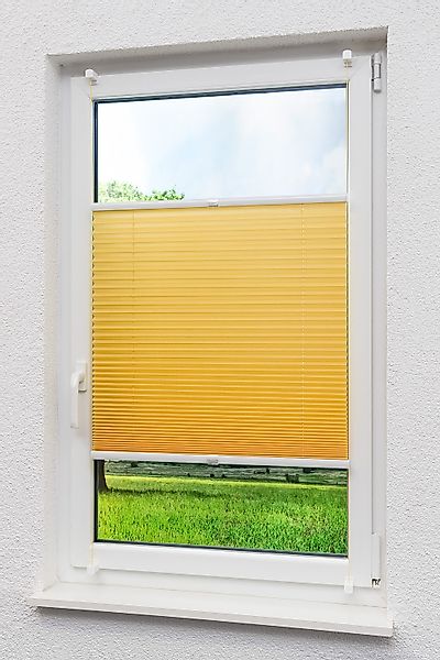 LYSEL® Plissee Rapid Klemmen Gelb, blickdicht, günstig online kaufen