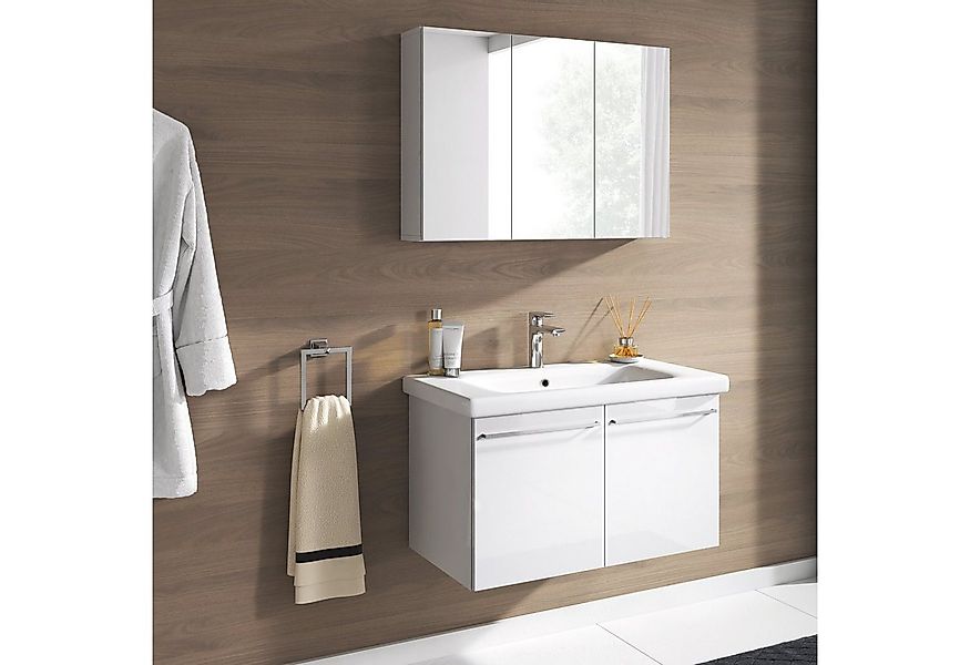 inter Badmöbel-Set Corsica 2 tlg. Hochglanz Spiegelschrank Waschbeckenschra günstig online kaufen