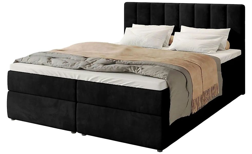Boxbett mit Stauraum und Topper Devora ¦ schwarz ¦ Maße (cm): B: 160 H: 102 günstig online kaufen
