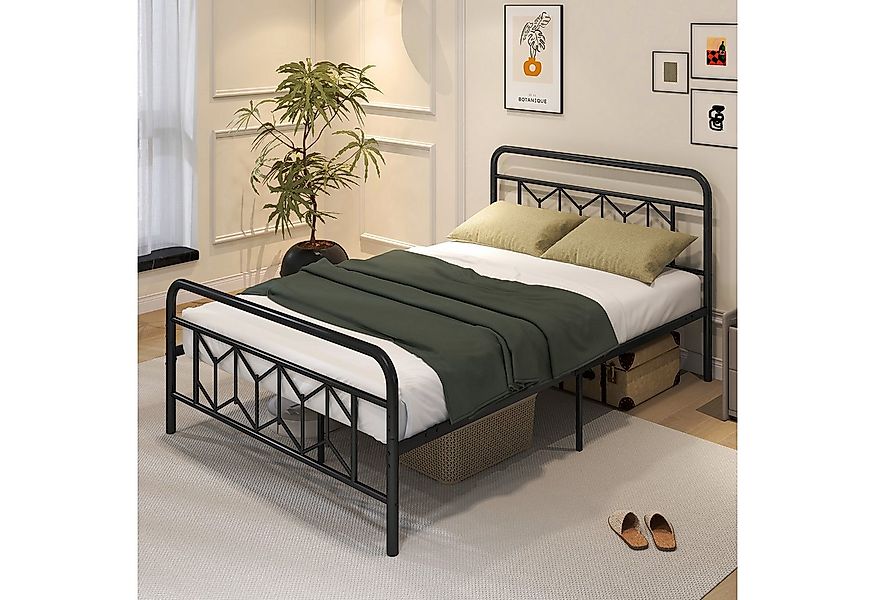 COSTWAY Metallbett (1-tlg), Doppelbett, Bettgestell, für 140x200 cm Matratz günstig online kaufen