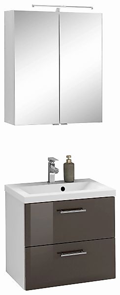 welltime Badmöbel-Set "Venedig" 2 Stk. tlg. Spiegelschrank und Waschplatz günstig online kaufen