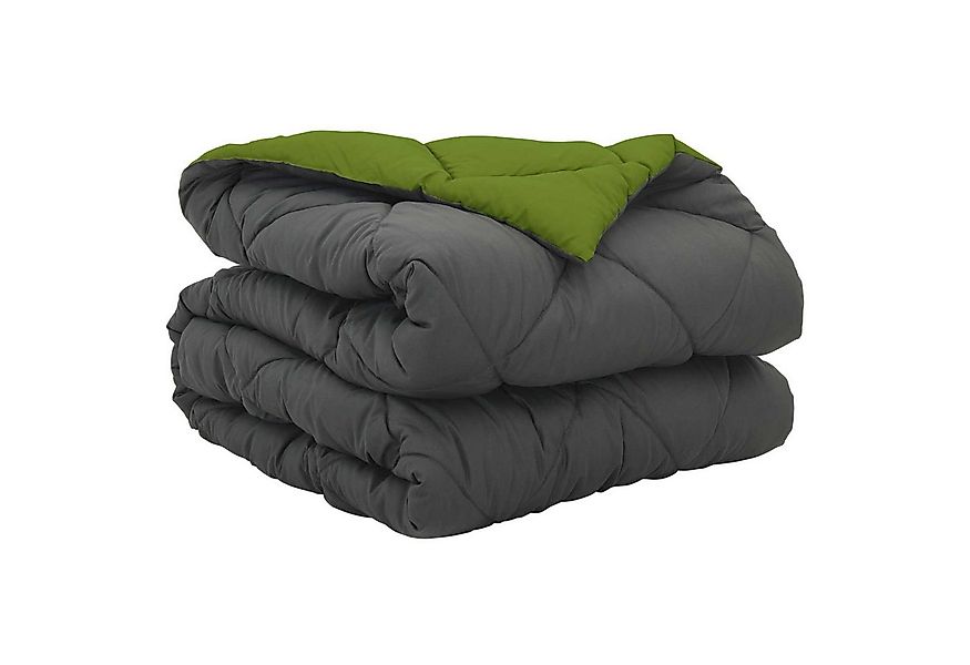 vidaXL Baumwollbettdecke Ganzjahresbettdecke Grün und Anthrazit 135 x 220 c günstig online kaufen