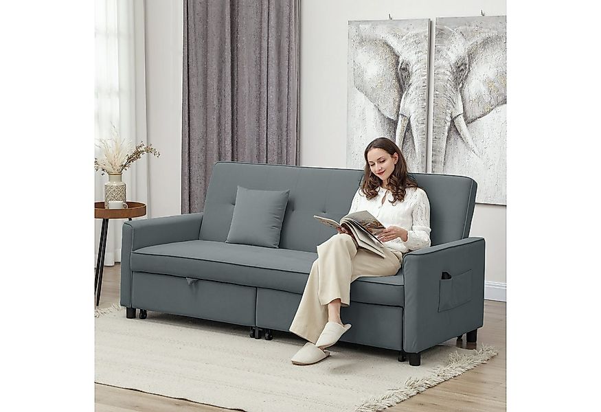 HOMCOM Schlafsofa bis 360 kg Belastbar, 3-Sitzer-Schlafcouch 1 Teile, für W günstig online kaufen