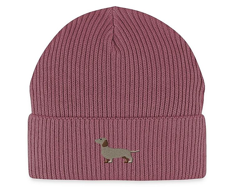 Spreadshirt Beanie Dackel Stickerei Fisherman Beanie Bio Mütze (1-St) günstig online kaufen
