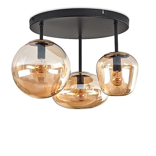 hofstein Deckenleuchte Deckenlampe aus Metall/Glas in günstig online kaufen