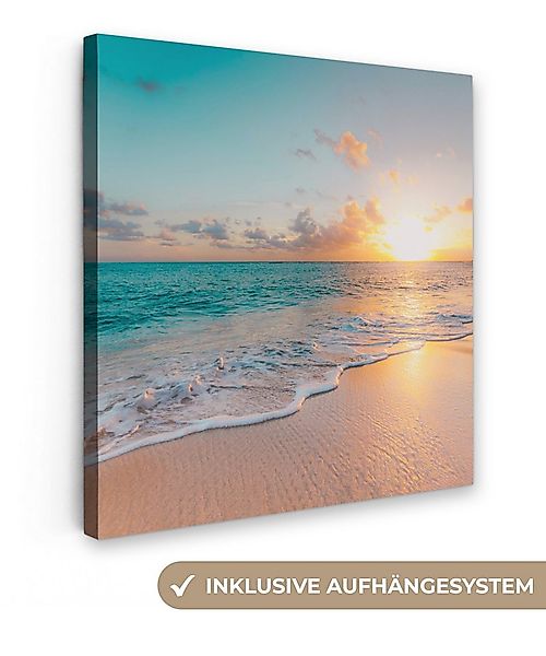 OneMillionCanvasses® Leinwandbild Sonnenuntergang - Strand - Meer - Sommer günstig online kaufen