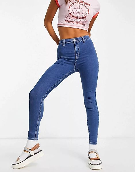 Topshop – Joni – Jeans aus recycelter Baumwolle in Schwarz günstig online kaufen