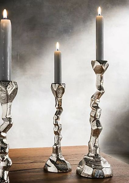 Kerzenhalter 35 cm hoch Silber Vintage günstig online kaufen