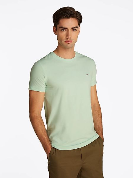 Tommy Hilfiger T-Shirt "STRETCH SLIM FIT TEE mit Rundhals und Logostickerei günstig online kaufen