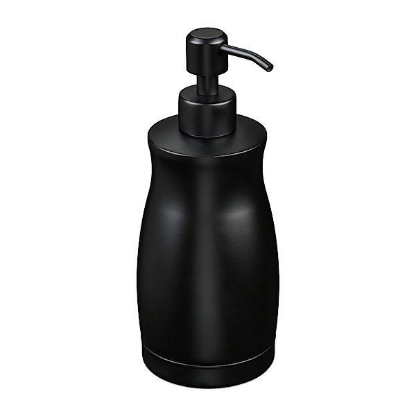 relaxdays Seifenspender Edelstahl 400 ml, Schwarz günstig online kaufen