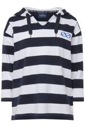 Laurasøn Sweatshirt Hoodie Blockstreifen Kapuze 3/4-Ärmel günstig online kaufen