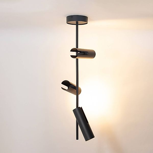 Deckenspot Leda 3, anthrazit, 3-flammig, Stahl, Höhe 76 cm günstig online kaufen