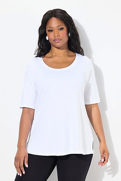 Ulla Popken T-Shirt T-Shirt A-Linie Rundhals günstig online kaufen