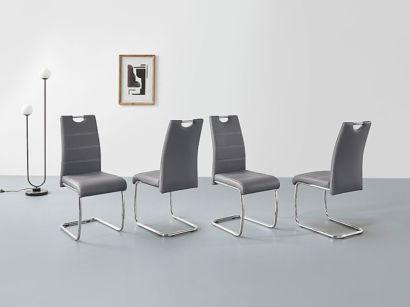 HELA Freischwinger »Flora, Esszimmerstühle«, (Set), 4 St., Kunstleder, Schw günstig online kaufen