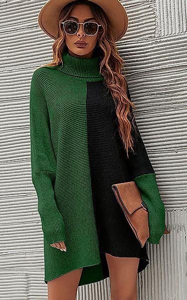 FS Collection Longpullover Damen Pullover-Oberteil Longpullover Blockfarben günstig online kaufen