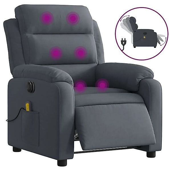 vidaXL Massagesessel Elektrisch Dunkelgrau Samt 3205082 günstig online kaufen