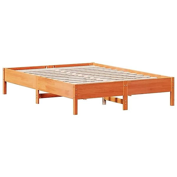 vidaXL Massivholzbett ohne Matratze Wachsbraun 150x200 cm Kiefernholz 84269 günstig online kaufen