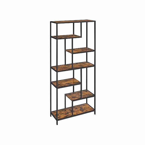 Vasagle Bücherregal 6 Ablagen 30 cm x 80 cm x 180 cm Schwarz-Braun günstig online kaufen