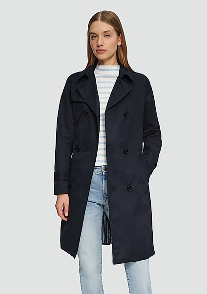s.Oliver Trenchcoat Outdoor-Mantel Trenchcoat mit Streifen-Futter günstig online kaufen