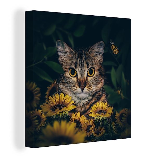 OneMillionCanvasses® Leinwandbild Katze - Gelb - günstig online kaufen