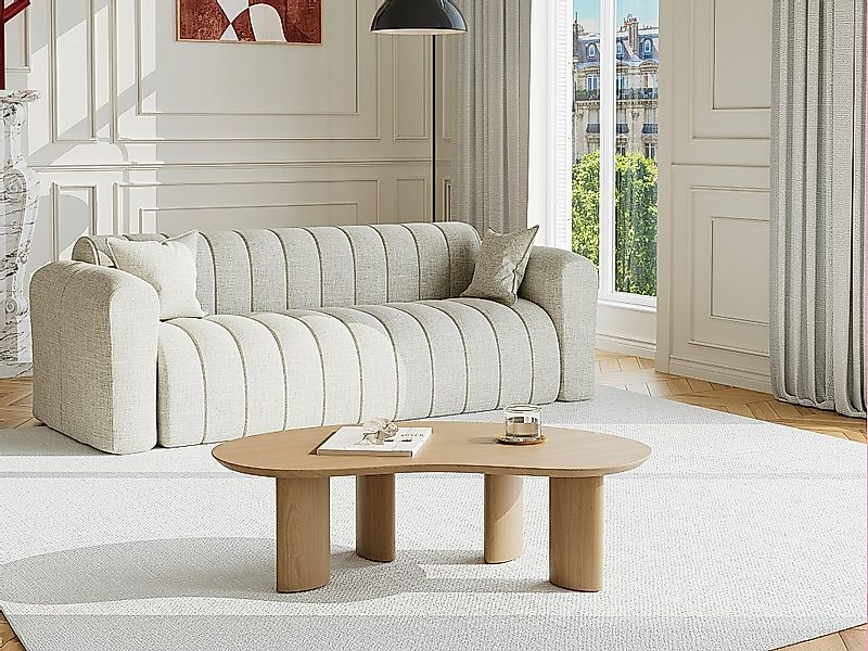 Beistelltisch mit Eschenfurnier - Helles Naturholz - CALYNOR günstig online kaufen