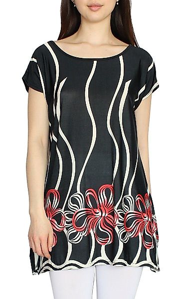 dy_mode Longshirt Damen Longshirt mit Seitenschlitze günstig online kaufen