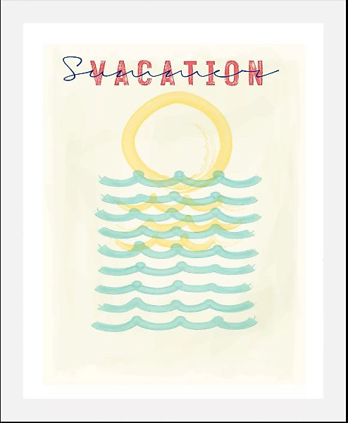 queence Bild "Vacation", Schriftzüge, (1 St.), gerahmt günstig online kaufen