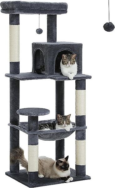 Purpurra Kratzbaum Katzenbaum mit Metall Plüsch Hängematte 116cm/ 143 cm günstig online kaufen