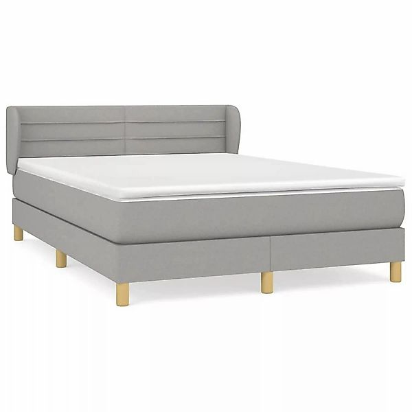 vidaXL Boxspringbett mit Matratze Hellgrau 140x200 cm Stoff1376807 günstig online kaufen