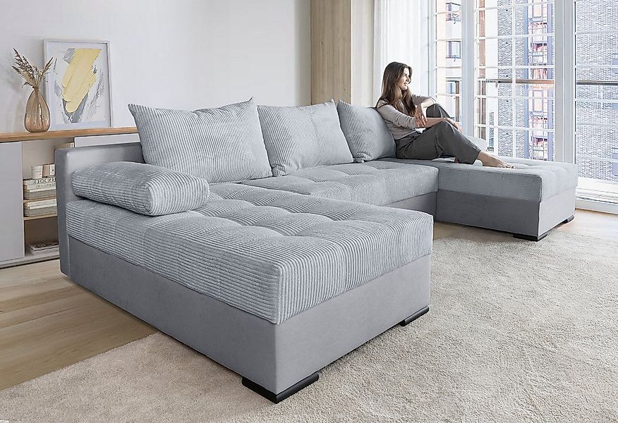 COLLECTION AB Wohnlandschaft Josy U-Form, B: 269 cm, mit Bettfunktion & Bet günstig online kaufen