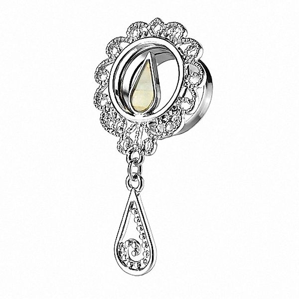 Taffstyle Plug Piercing Perlmutt Tropfen Kristall günstig online kaufen
