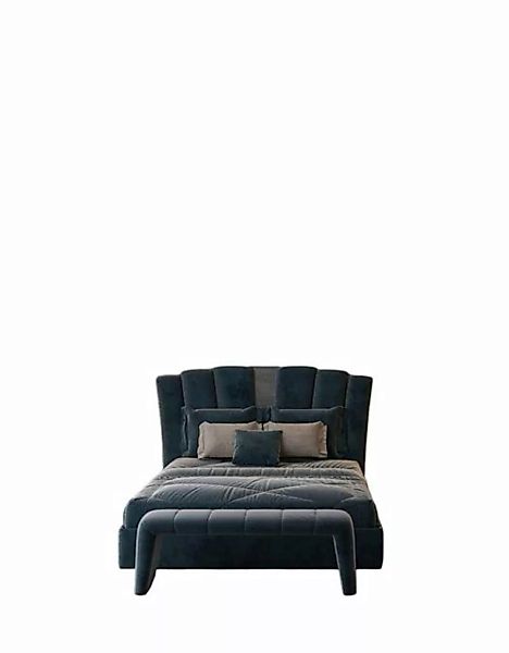 JVmoebel Bett Luxus Doppel Bett Italienische Möbel Neu Modernes Blau Polste günstig online kaufen