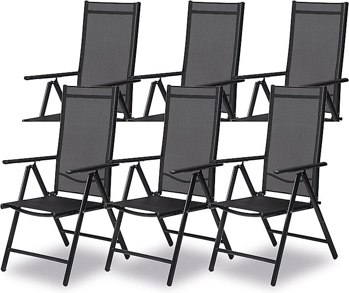 sunnypillow Gartenstuhl Klappsessel klappbar 8-Fach verstellbare Rückenlehn günstig online kaufen