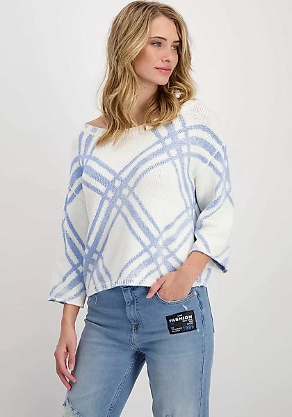 Monari 3/4 Arm-Pullover im Karomuster günstig online kaufen