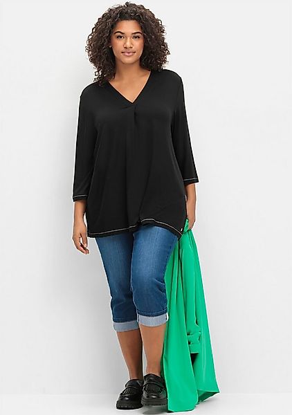Sheego T-Shirt 3/4-Arm-Shirt . in leichter A-Linie günstig online kaufen