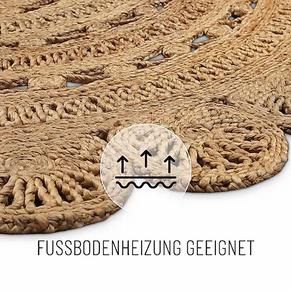 Green Looop Teppich »Bloom«, rund, 12 mm Höhe, Jute, handgewebt, robust, st günstig online kaufen