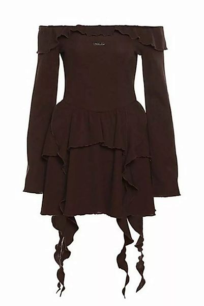 ZWY Dirndl Einfarbiges einreihiges rückenfreies Damenkleid mit schmaler Pas günstig online kaufen